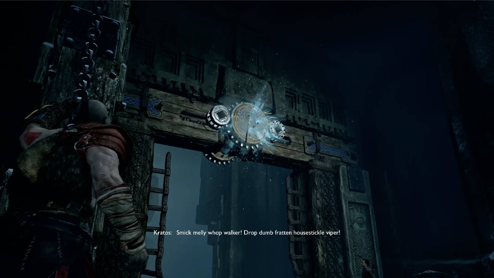KRATOS:  ...smick melly whop walker! Drop dumb fratten housestickle viper!