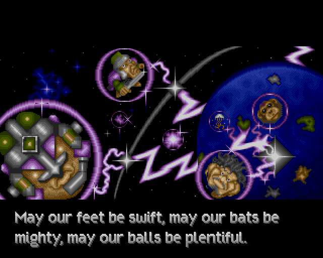 CAESAR: May our feet be swift, may our bats be mighty, may our balls be plentiful.