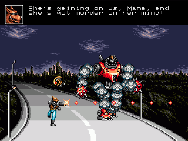 BRAD FANG: She's gaining on us, Mama, and she's got murder on her mind!