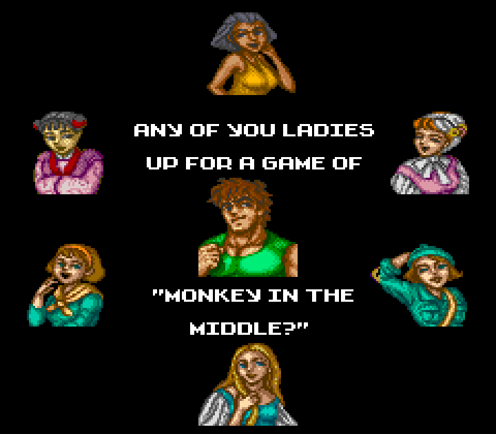 KO: Any of you ladies up for a game of monkey in the middle?