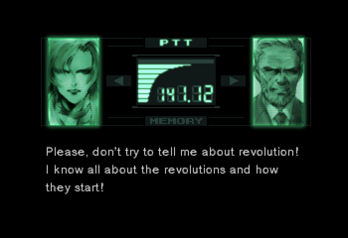 SNIPER WOLF: Please, don't try to tell me about revolution! I know all about the revolutions and how they start!