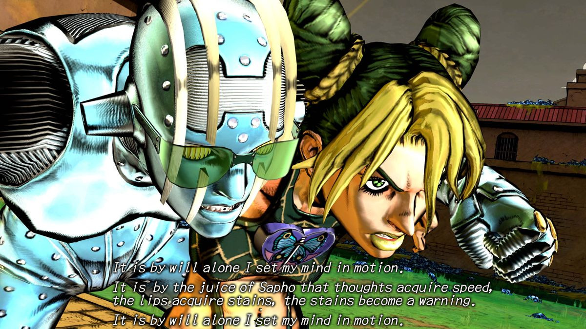 JOLYNE CUJOH: It is by will alone I set my mind in motion. It is by the juice of Sapho that thoughts acquire speed, the lips acquire stains, the stains become a warning. It is by will alone I set my mind in motion.
