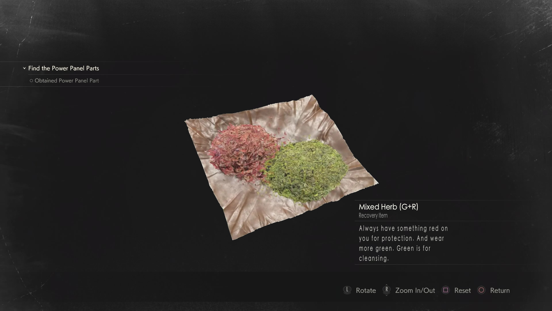 MIXED HERB (G+R): Always have something red on you for protection. And wear more green. Green is for cleansing.