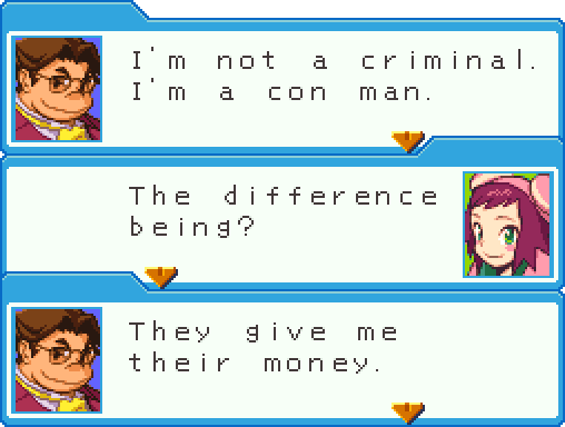 CHRYS GOLDS: I'm not a criminal. I'm a con man. SONA STRUMM: The difference being? CHRYS GOLDS: They give me their money.