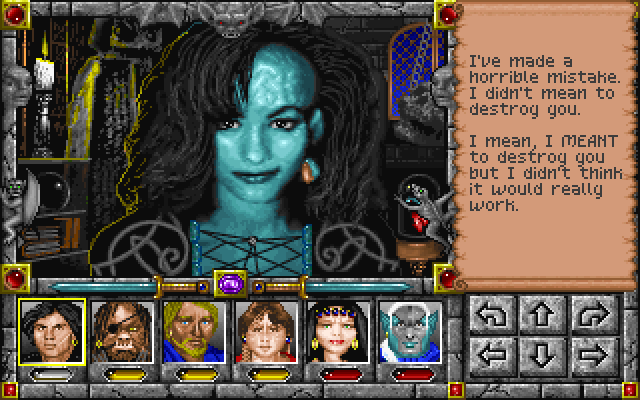 GUILDMISTRESS: I've made a horrible mistake. I didn't mean to destroy you. I mean, I MEANT to destroy you but I didn't think it would really work.