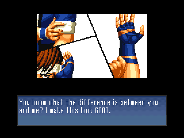 SHINGO YABUKI: You know what the difference is between you and me? I make this look GOOD.