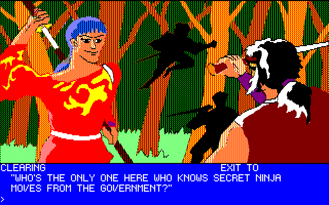 SHINGO: Who's the only one here who knows secret Ninja moves from the government?