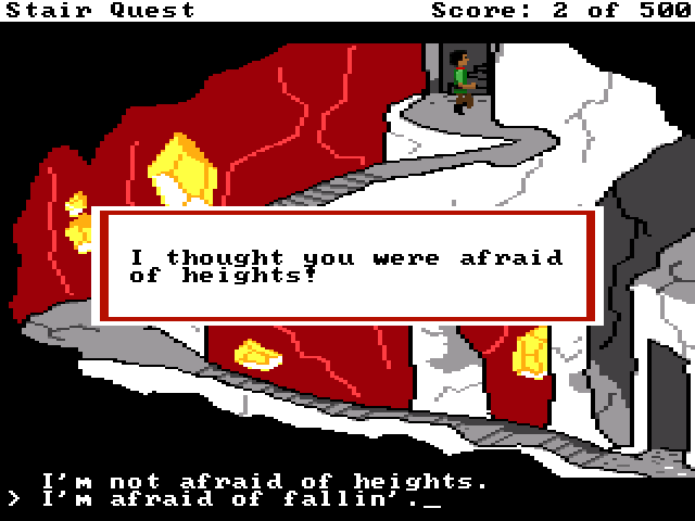 NARRATOR: I thought you were afraid of heights. SIRD EVON: I'm not afraid of heights. I'm afraid of fallin'.
