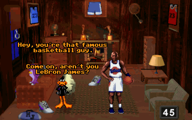 DAFFY DUCK: Hey, you're that famous basketball guy. Come on, aren't you LeBron James?