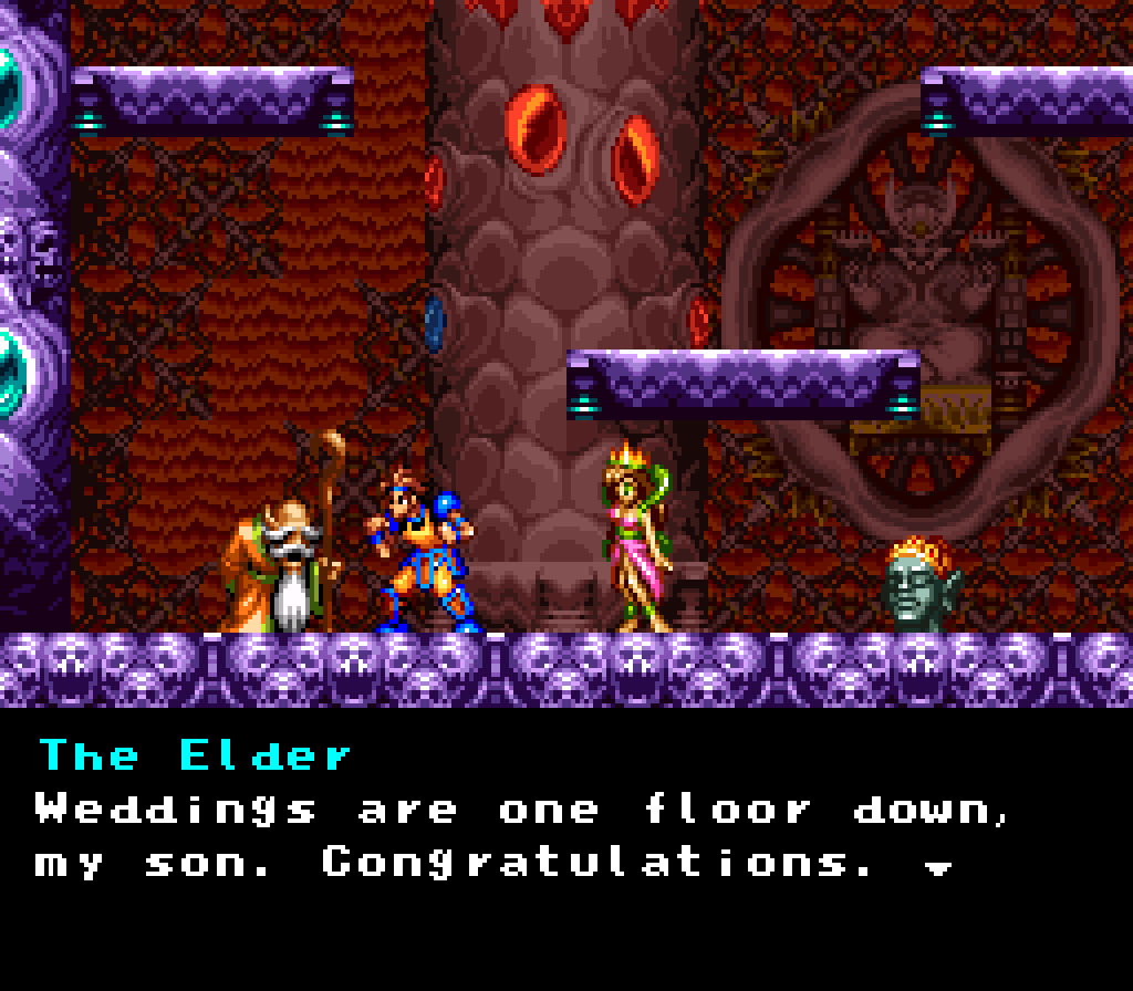 THE ELDER: Weddings are one floor down, my son. Congratulations.