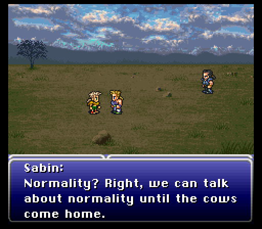 SABIN: Normality? Right, we can talk about normality until the cows come home.