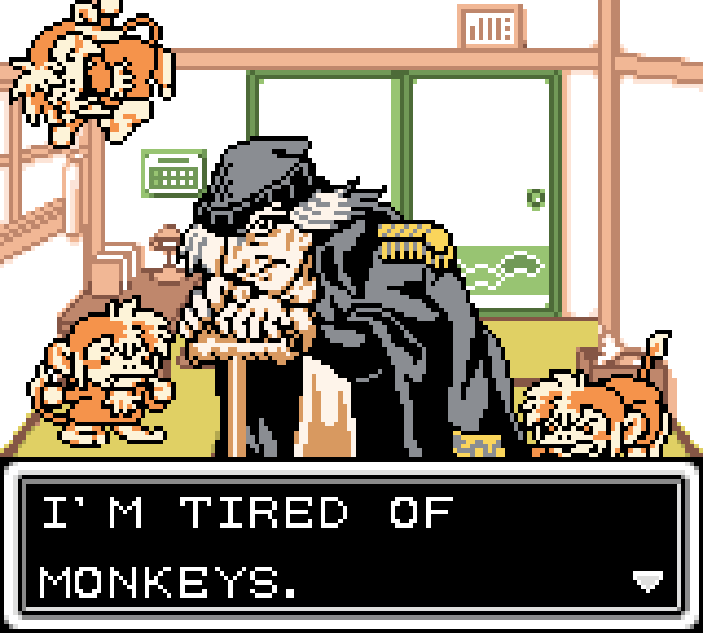 FRED: I'm tired of monkeys.