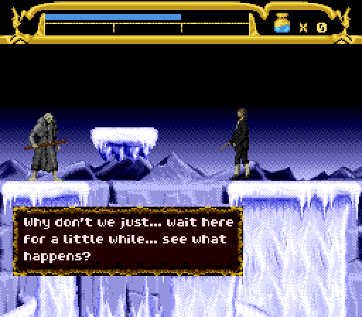 THE CREATURE: Why don't we just... wait here for a little while... see what happens?